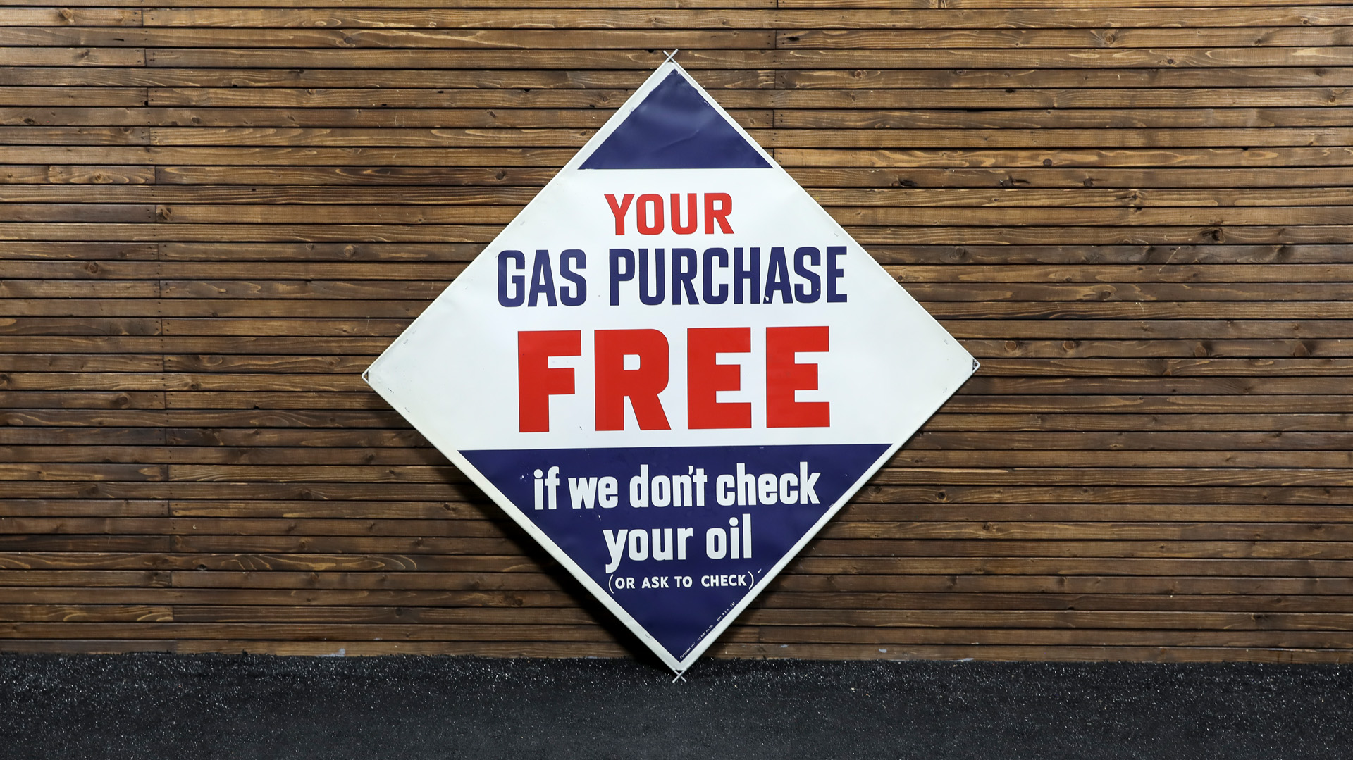 1950s Pure Oil-Free Gas Single -Sided Tin Sign